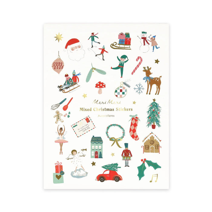Meri Meri Party Mixed Icon Christmas Stickers - bubblegum market