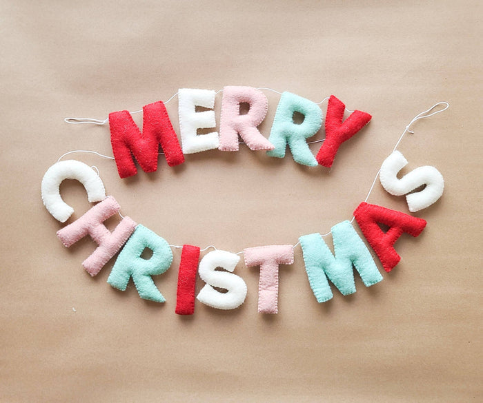 Merry Christmas Felt Garland - bubblegum market