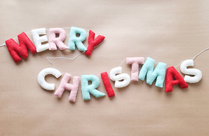 Merry Christmas Felt Garland - bubblegum market