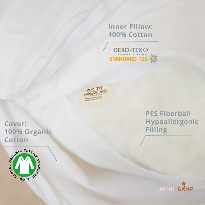 MINICAMP Lumbar Pillow from Natural Linen in Blue