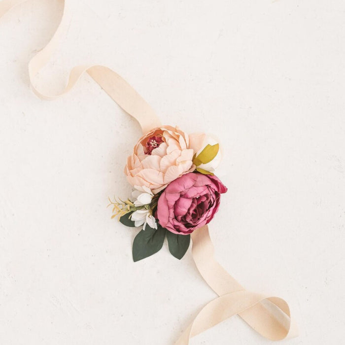 MINICAMP Peony Flower Garland for Teepee & Kids Room Decor | White, Beige & Purple