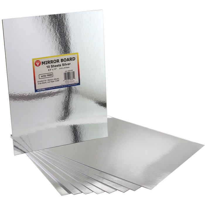 MIRROR BOARD: 8.5" X 11" SILVER 10 PACK