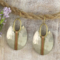Mixed Metal Hammered Silver Oval Earrings