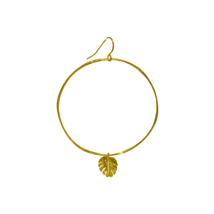 Monstera Hoop Earrings
