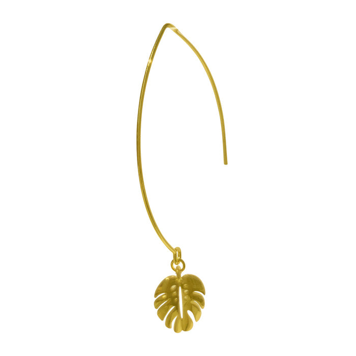Monstera Wire Drop Earrings