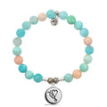 Multi Amazonite Stone Bracelet with Nurse Sterling Silver Charm