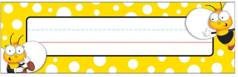 NAME PLATE:  BUZZ WORTHY BEES 9.5"X2.875" 36 PACK - Creative Kids