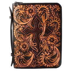 Nocona Bible Cover Floral Embossed Brown