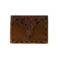 Nocona Bifold Wallet Roughout Buck Lacing Tan