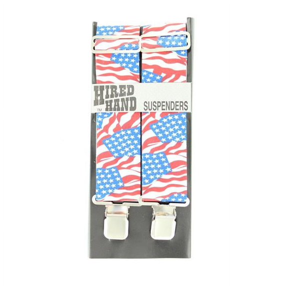 Nocona Men's Suspenders 48 Red White Blue