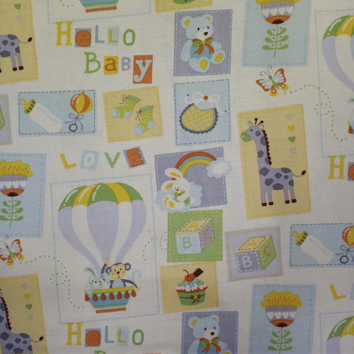 Nursery Hello Baby Cotton Fabric