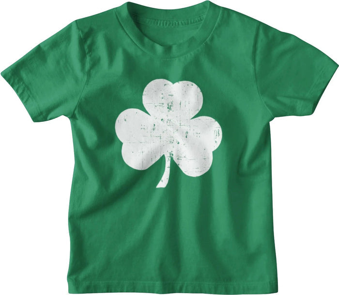 Kids Shamrock Tee Distressed Design (Kelly Green, Youth Size)