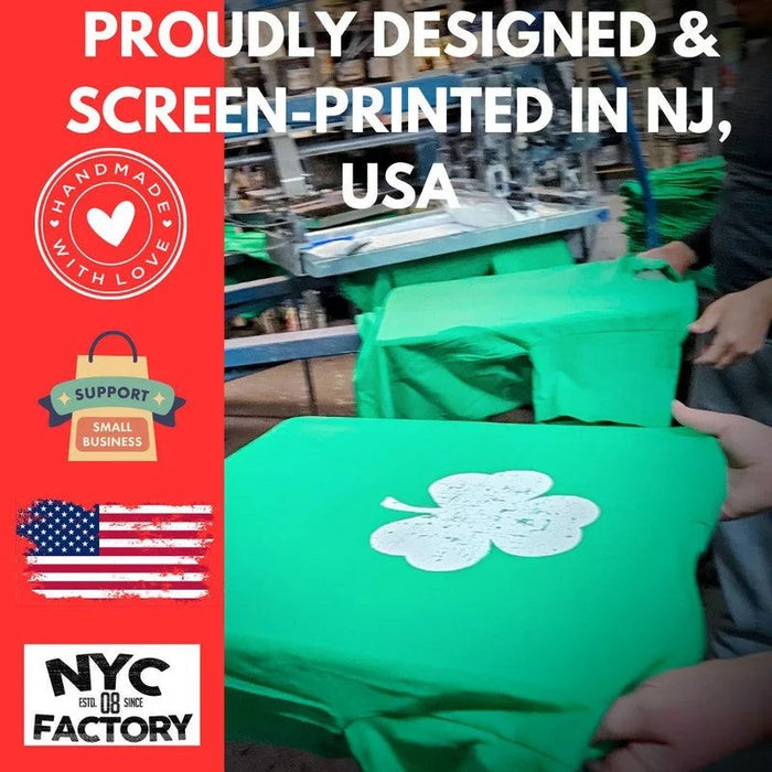 USA Screen Printed Charcoal Irish Distressed Shamrock T-Shirt St Patricks Day Mens Ireland