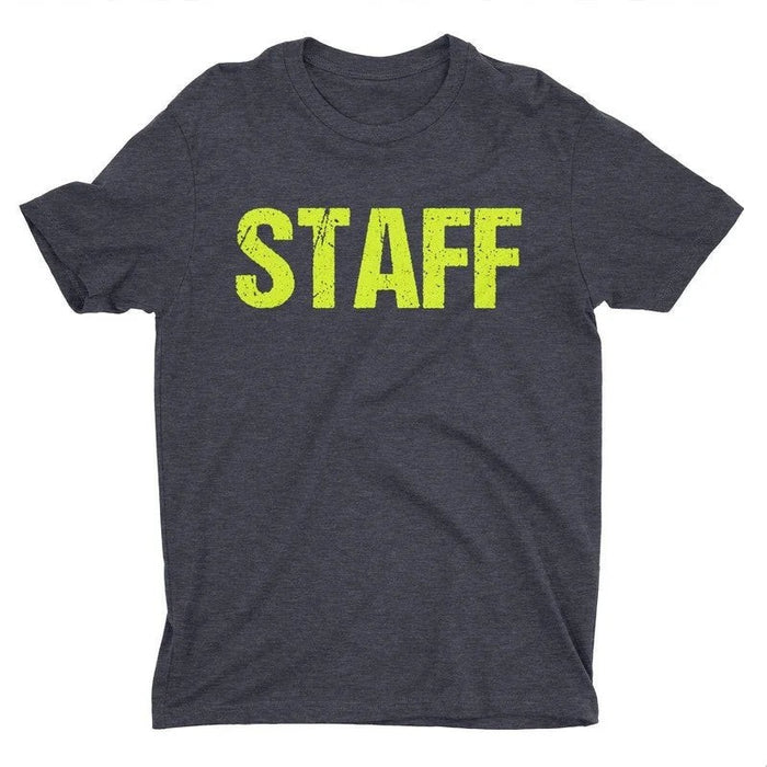 STAFF T-Shirt Charcoal Gray Mens Neon Tee Staff Event