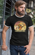 Labrador Dad Dog Father Design Custom Mens Ringer T-Shirt Tee