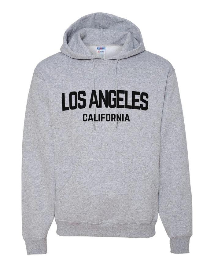 Los Angeles California Retro Black Design Custom Hoodie Heather Gray
