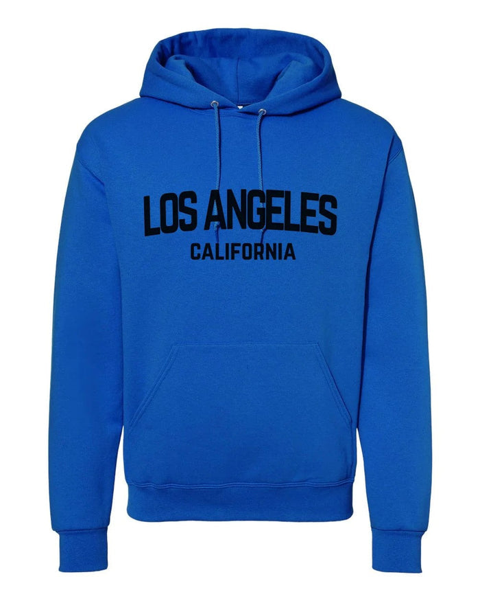 Los Angeles California Retro Black Design Custom Hoodie Royal Blue