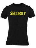 Men's Security T-Shirt (Distressed Design, Black/Neon)