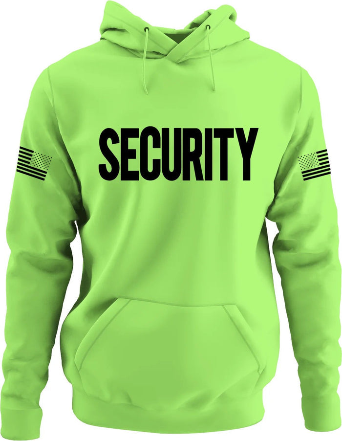 Mens Security Fleece Pullover Hoodie Sweatshirt USA Flag Sleeve Prints - NYC Factory