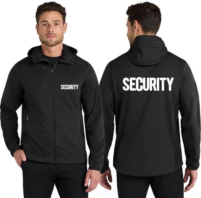 Men's Security Soft Shell Hooded Wind Breaker Guard Jacket Wind & Water Resistant - NYC Factory