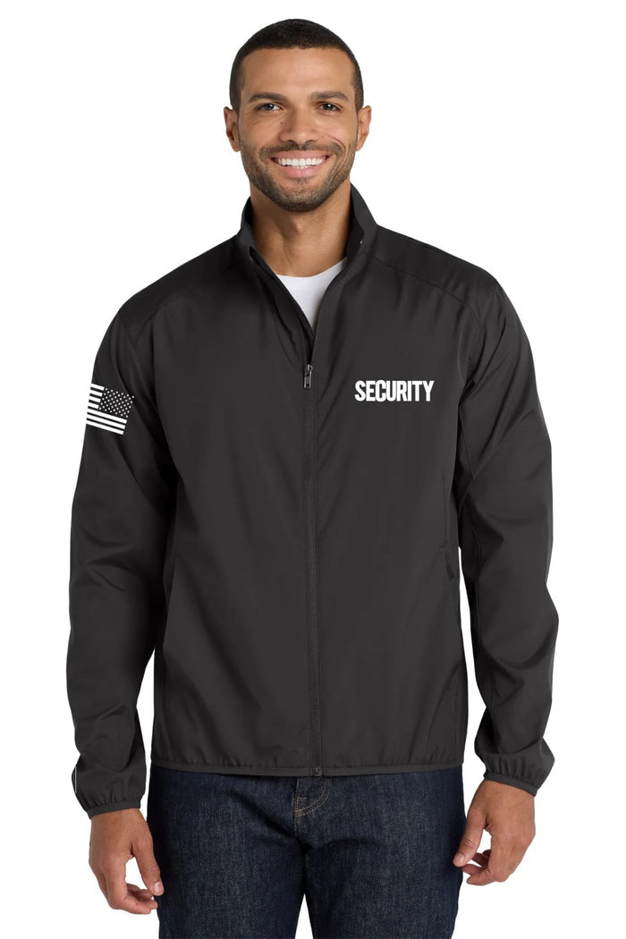 NYC FACTORY Men's Security Wind Breaker Jacket Wind & Water Resistant Full Zip & 1/2 Zippered