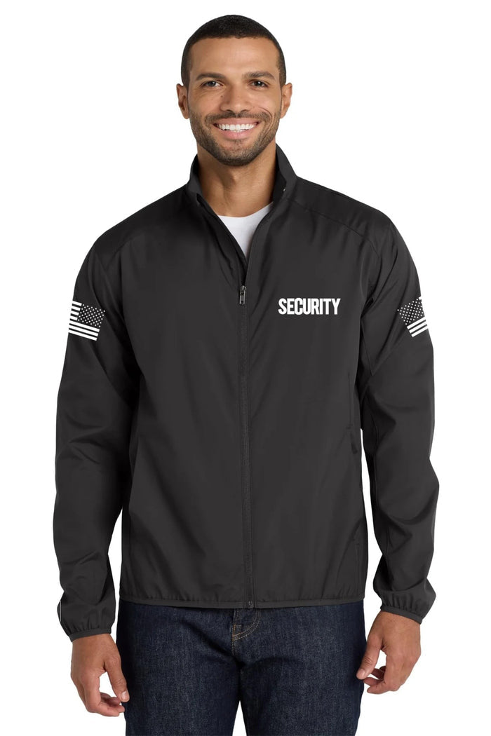 NYC FACTORY Men's Security Wind Breaker Jacket Wind & Water Resistant Full Zip & 1/2 Zippered