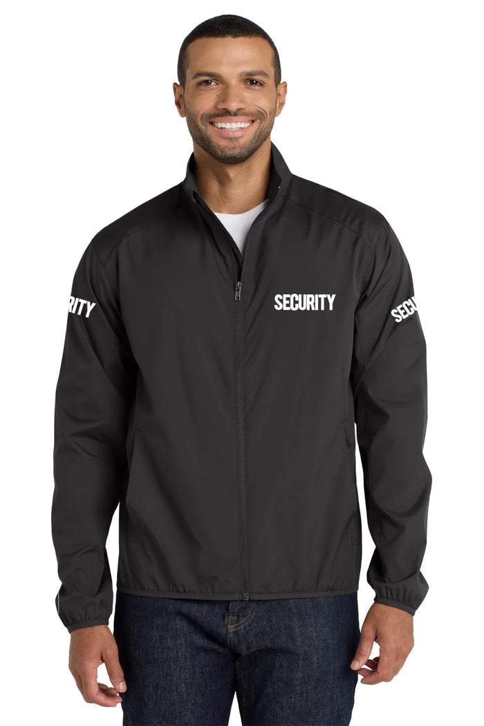 NYC FACTORY Men's Security Wind Breaker Jacket Wind & Water Resistant Full Zip & 1/2 Zippered