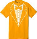 Men's Funny Tuxedo T-Shirt (Orange, Bowtie Design)