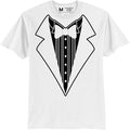 Men's Funny Tuxedo T-Shirt (White, Bowtie Design)