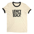 Venice Beach Ringer Tee Retro Style Men's T-Shirt - NYC Factory - Natural