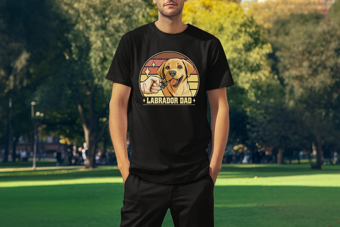 Labrador Dad Dog Father Design Custom T-Shirt Black