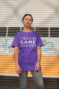 I Paused My Game To Be Here White Print Custom T-Shirt Purple