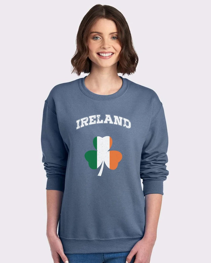 Ireland Flag Retro Design Custom Crewneck Sweatshirt
