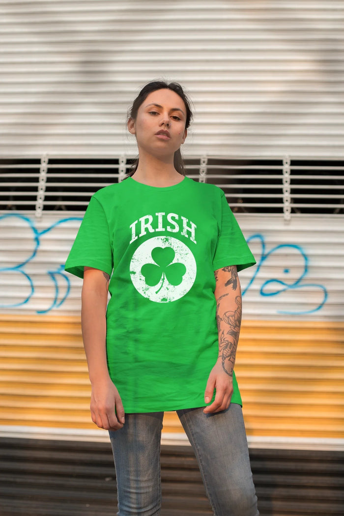 Irish Shamrock White Design Custom T-Shirt