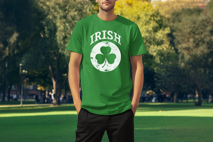 Irish Shamrock White Design Custom T-Shirt
