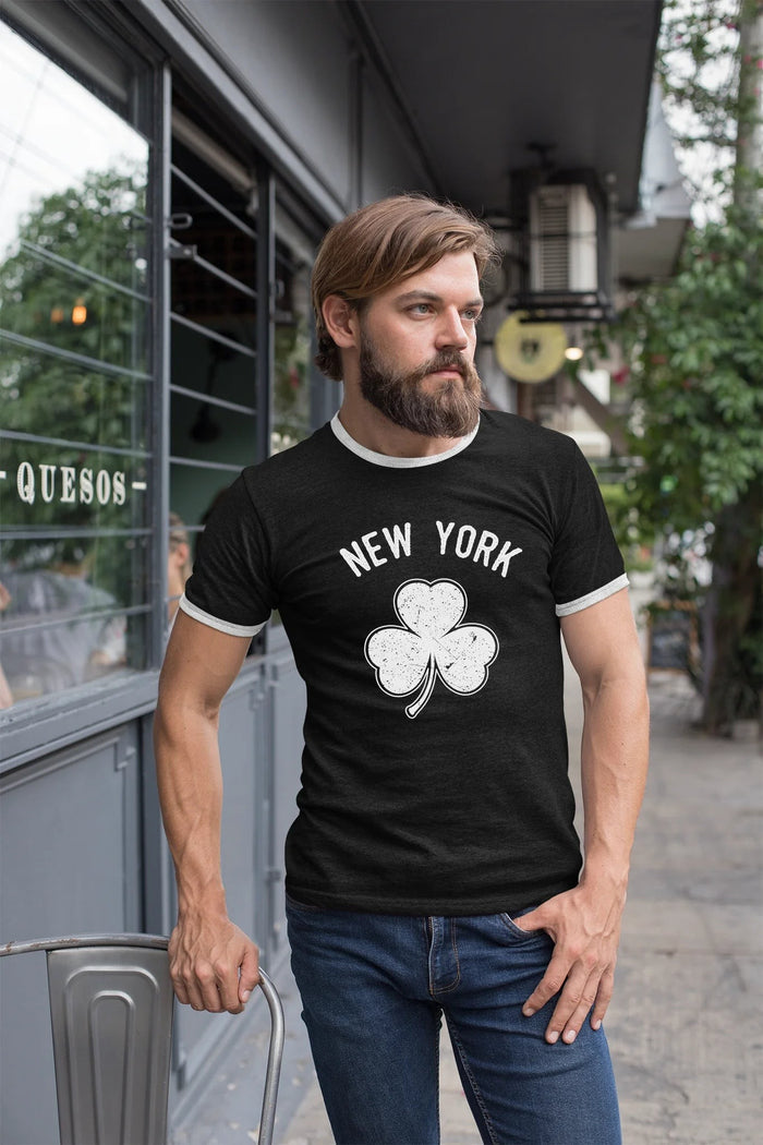 Shamrock Ringer Tee - New York City Irish - St. Patrick's Day Apparel