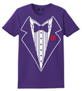 Ladies Faux Tuxedo T-Shirt (Purple & Rose) - NYC Factory