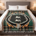 O'Neil Irish National Tartan woven blanket with family crest emblem