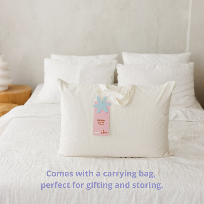 Organic Sleeping Pillow – Natural Kapok & Latex Filling, Adjustable – Milky Floral