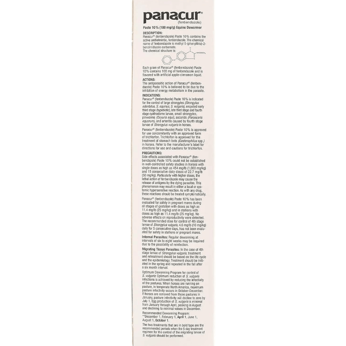 Panacur Equine Dewormer Paste 10 Percent Fenbendazole – Apple Cinnamon 3 Pack