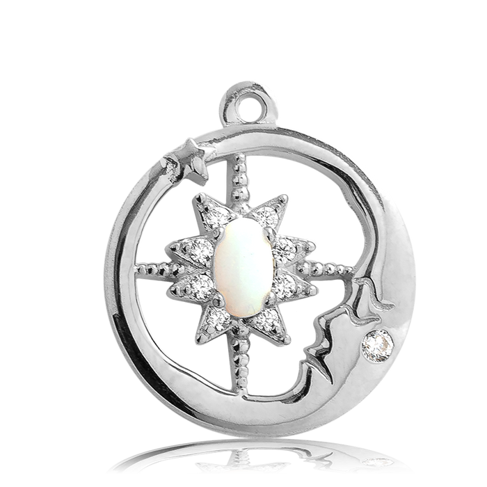 Peach Moonstone Stone Bracelet with Moonlight Sterling Silver Charm