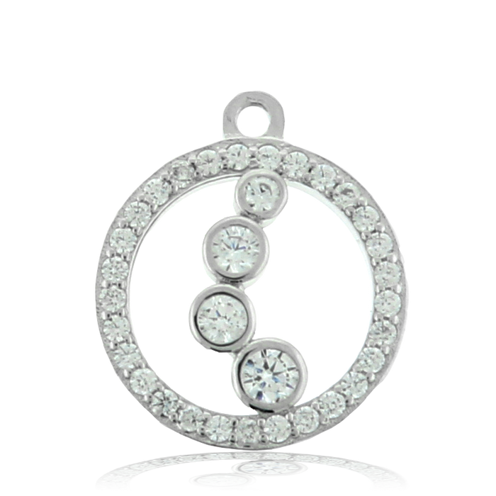 Peach Moonstone Stone Bracelet with One Step at a Time Sterling Silver Charm