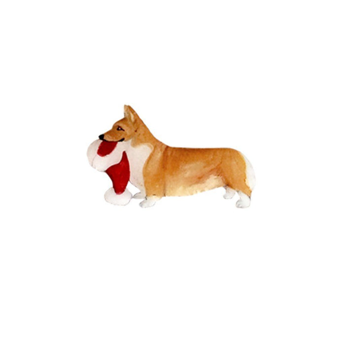 Pembroke Welsh Corgi Hand-Painted Holiday Pin