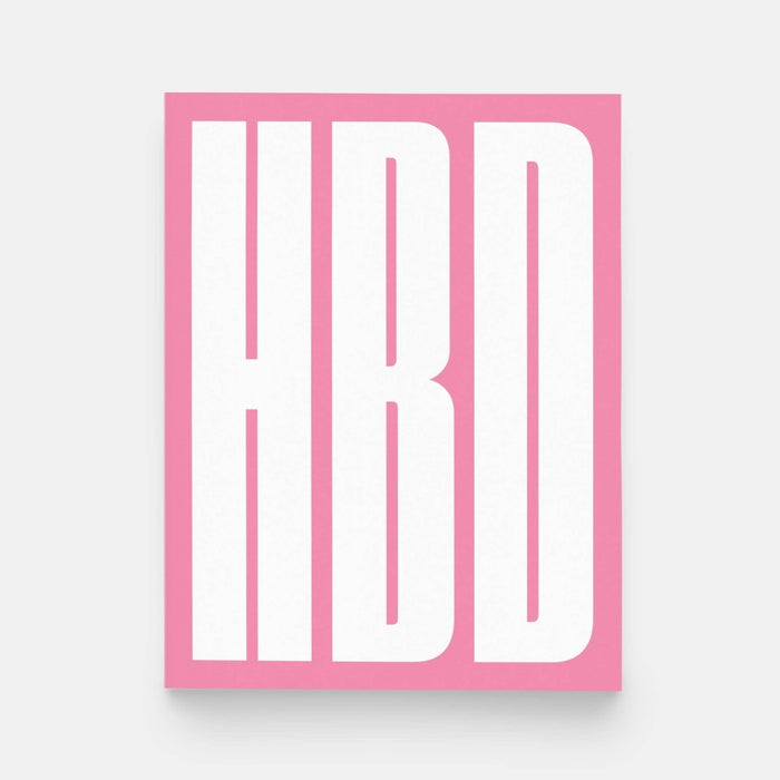 Pink HBD Happy Birthday Greeting Card - bubblegum market