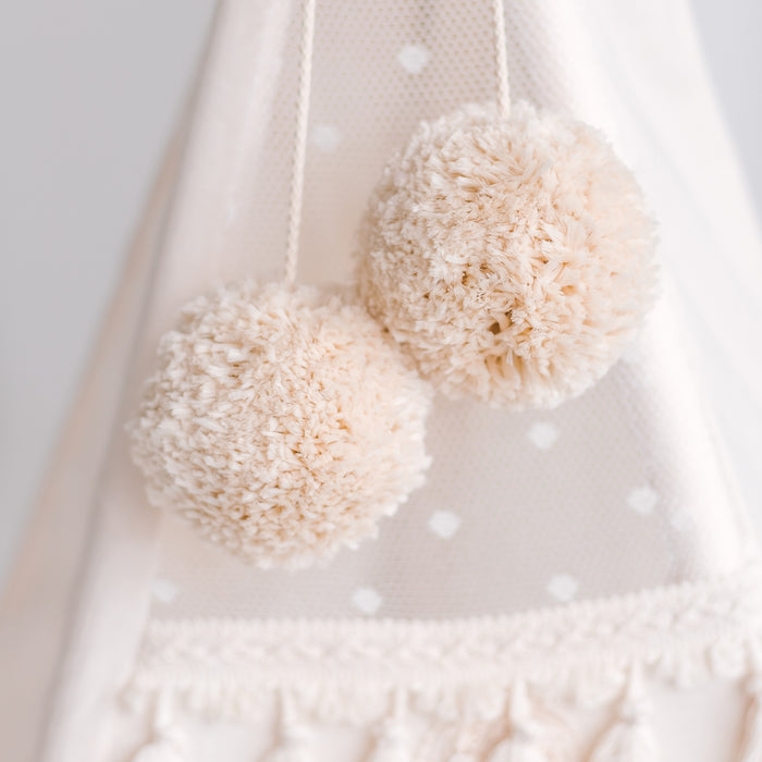 Pom Pom Teepee Tent Toppers - Decorative PomPoms |Colour: Beige