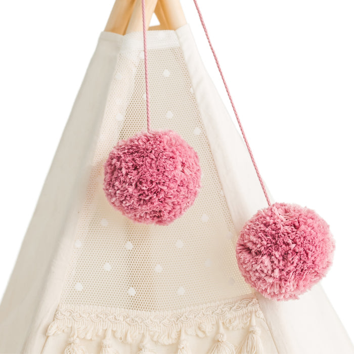 Pom Pom Teepee Tent Toppers - Decorative PomPoms |Colour: Bubble Gum