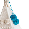 Pom Pom Teepee Tent Toppers - Decorative PomPoms |Colour: Teal