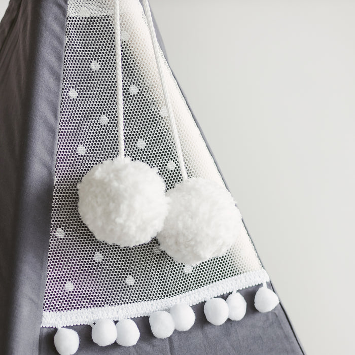Pom Pom Teepee Tent Toppers - Decorative PomPoms |Colour: White