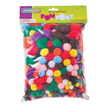 POM POMS: CLASS PACK- ASSORTED SIZE AND COLOR - 300+