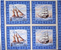 Port of Call Ship Cotton Pillow Panel Fabric